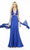 La Femme - 12262 Halter Style Bead Embellished Empire Evening Gown Special Occasion Dress