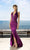 La Femme - 12278 Halter V Neck High Low Mermaid Prom Dress Special Occasion Dress 00 / Purple