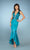 La Femme - 12278 V Neck Halter Neck High Low Mermaid Prom Dress Special Occasion Dress 00 / Teal