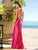 La Femme - 12690 Beaded Strap V-Neck Satin Prom Dress Special Occasion Dress