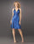 La Femme - 12835 Knee Length Ruched Brooch Accent A-line Dress Special Occasion Dress 00 / Royal Blue