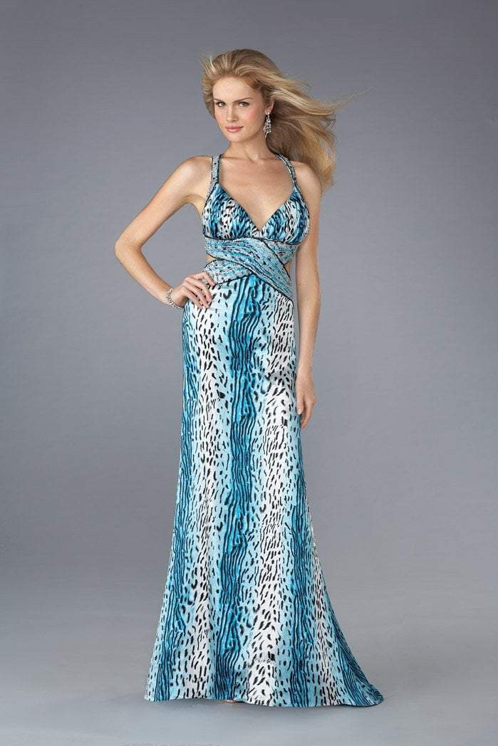 Multi-Colored Stretch Knit Foil Draped Gown Design by CHAM CHAM at Pernia's  Pop Up Shop 2024