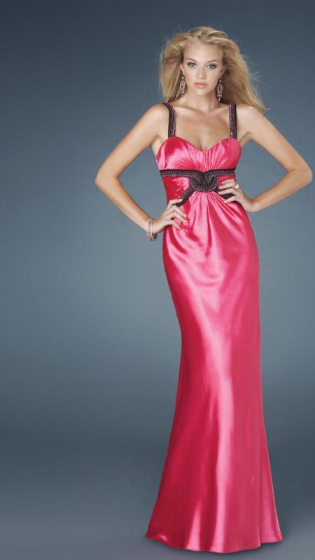 La Femme - 14425 Long Gown with Open Back Special Occasion Dress 00 / Hot Pink