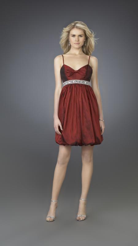La Femme - 14501 Ribbon Accented Sweetheart Bubble Cocktail Dress