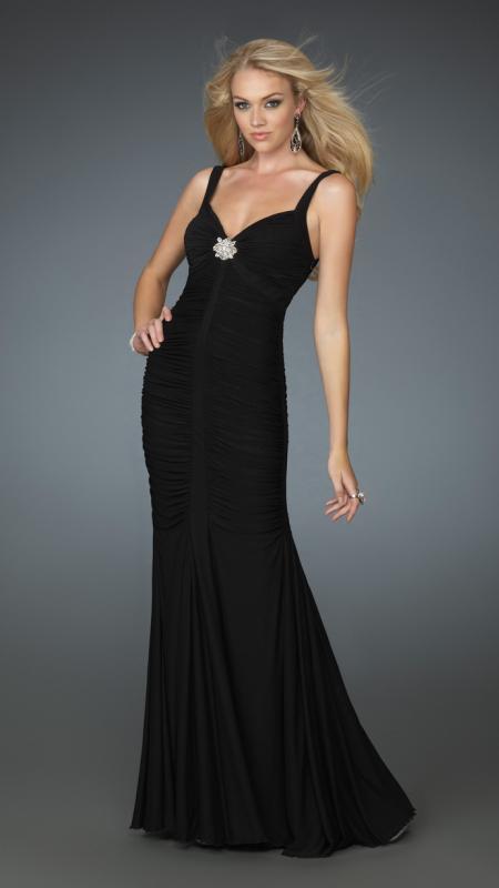 La Femme - 14555 Sleeveless Ruched Sweetheart Fitted Evening Dress