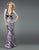 La Femme - 14588 Sensual Animal Print V-Neck Sheath Gown Special Occasion Dress 00 / Purple