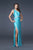 La Femme - 16033 Bejeweled Asymmetric Sheath Dress Special Occasion Dress 00 / Aqua