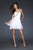 La Femme - 16060 Glittering Asymmetrical Strap Sweetheart Party Dress Special Occasion Dress 00 / White/Gold