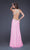 La Femme - 16100 Gold Strap Crisscross Back Halter Style Evening Gown Special Occasion Dress 00 / Light Pink/Gold