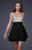 La Femme - 16813 Bejeweled Short Chiffon Party Dress Special Occasion Dress 00 / Black