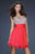 La Femme - 16813 Bejeweled Short Chiffon Party Dress Special Occasion Dress 00 / Watermelon