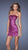 La Femme - 17136 Sequined Straight Neck Cocktail Dress Special Occasion Dress 00 / Magenta