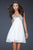La Femme - 17649 Strapless Sequined Sweetheart Mini Party Dress Special Occasion Dress 00 / White