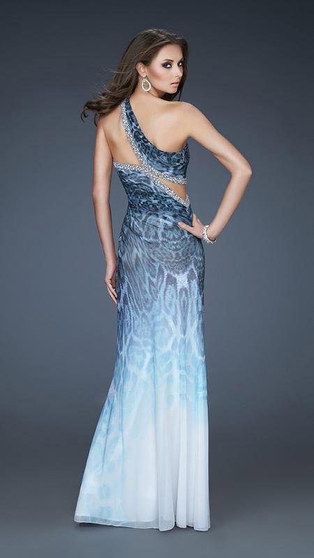 La Femme - 18017 Alluring Printed Long Dress
