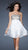 La Femme - 18063 Sequined Straight Neck Empire Waist A-line Dress Special Occasion Dress 00 / White