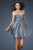 La Femme - 18177 Glittering Sweetheart Mini Party Dress with Diamond Cutout Back Special Occasion Dress 00 / Platinum