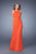 La Femme - 21187 Gathered Panel Cutout Gown Special Occasion Dress 00 / Dark Papaya