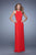 La Femme - 21187 Gathered Panel Cutout Gown Special Occasion Dress 00 / Red