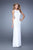 La Femme - 21187 Gathered Panel Cutout Gown Special Occasion Dress 00 / White