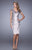 La Femme - 21683SC Cap Sleeve Floral Lace Appliqued Sheath Dress CCSALE 6 / Champagne/Gray