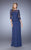 La Femme - 21709 Floral Lace Bateau Quarter Length Sleeves Long Dress CCSALE