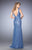 La Femme - 22551 Ruched Sleeveless Fitted Evening Gown - 1 pc Slate Blue in Size 12 Available CCSALE