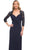 La Femme - 23244 Ruched V-Neck Column Dress Mother of the Bride Dresses 2 / Black