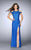 La Femme - 23565 All Lace Cutout Open Back Crystal Sparkle Prom Dress Special Occasion Dress 00 / Electric Blue