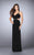 La Femme - 23632 Bejeweled Tuck-Sculpted Sweetheart Long Evening Gown Special Occasion Dress 00 / Black