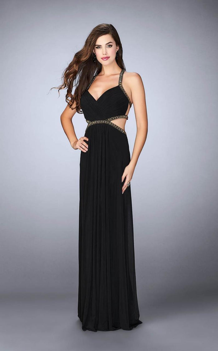 La Femme 23632SC Bejeweled Sweetheart Sexy Strapped Back Evening Gown - 1 Pc. Black In size Black Available CCSALE 8 / Black