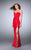 La Femme - 23650 Scrumptious Laced Sweetheart Sheath Long Evening Gown Special Occasion Dress 00 / Red