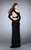 La Femme - 23676 Sultry Split Shoulder Fitted Sheath Evening Gown with Long Sleeves Special Occasion Dress