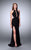La Femme 23791 Elegant Halter Beaded Cutout Long Evening Gown CCSALE