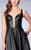 La Femme - 23875 Dramatic Deep Sheer Sweetheart Leather Short Cocktail Dress Special Occasion Dress