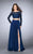 La Femme - 23937 Glamorous Two-Piece Lace Illusion Long Evening Gown Special Occasion Dress 00 / Navy