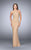 La Femme - 23941 Strappy Halter Style Beaded Prom Dress Special Occasion Dress 00 / Nude