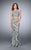 La Femme - 23976 Two-Piece Contrast Lace Sheath Long Evening Gown Special Occasion Dress 00 / Black/White