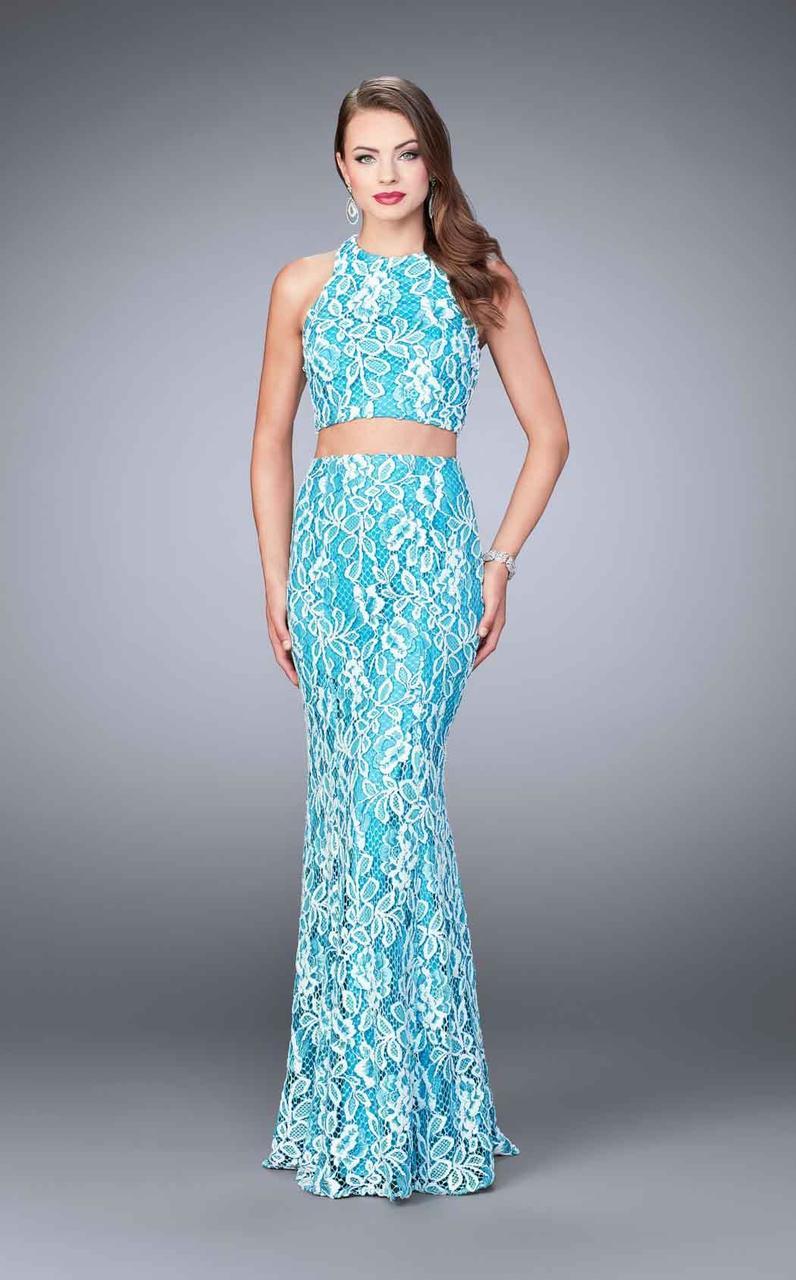 La Femme 23976 Prom Dress - Turquoise White | NewYorkDress La Femme 23976 Prom Dress - Turquoise White | NewYorkDress