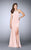 La Femme - 23993 Beaded Halter Neck Strappy Back Jersey Prom Dress Special Occasion Dress 00 / Blush