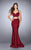 La Femme - 24000 Two-Piece Adorned Sweetheart Crisscrossed Long Evening Gown Special Occasion Dress 00 / Burgundy