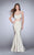La Femme - 24000 Two-Piece Adorned Sweetheart Crisscrossed Long Evening Gown Special Occasion Dress 00 / Nude