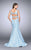 La Femme - 24063 Dainty Sculpted Jacquard Mermaid Long Evening Gown Special Occasion Dress