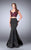 La Femme - 24235 Dramatic Beaded Lace Applique Long Mikado Evening Gown Special Occasion Dress 00 / Pink/Black
