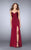 La Femme - 24263 Strappy Back Sweetheart Long Jersey Prom Dress Special Occasion Dress 00 / Burgundy
