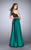 La Femme - 24264 Sleeveless Halter Neck Laced and Satin Two-piece A-line Dress Special Occasion Dress