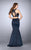 La Femme - 24265 Charming Lace Jewel Illusion Trumpet Evening Gown Special Occasion Dress