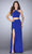 La Femme - 24324 Stunning Sleeveless Halter Neck Two-piece Dress Special Occasion Dress 00 / Sapphire Blue