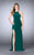 La Femme - 24351 Strappy Back Halter Jersey Prom Dress Special Occasion Dress 00 / Forest Green