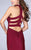 La Femme - 24376 Geometric Racer Back Halter Style Jersey Prom Dress Evening Dresses