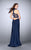 La Femme - 24376 Geometric Racer Back Halter Style Jersey Prom Dress Special Occasion Dress